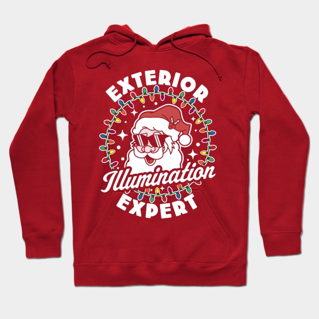 Exterior Illumination Expert Funny Christmas Lights Santa Hoodie by OrangeMonkeyArt